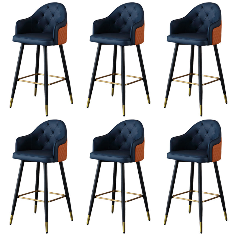 Glam Bar Stool Low Back Upholstered Counter Stool for Bristol