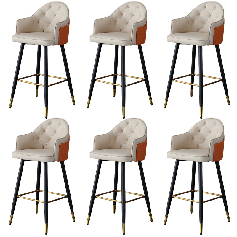 Glam Bar Stool Low Back Upholstered Counter Stool for Bristol