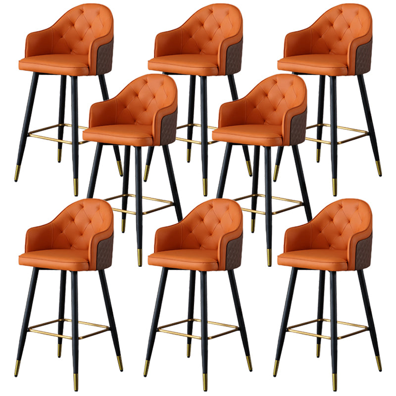 Glam Bar Stool Low Back Upholstered Counter Stool for Bristol