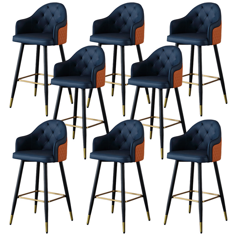 Glam Bar Stool Low Back Upholstered Counter Stool for Bristol