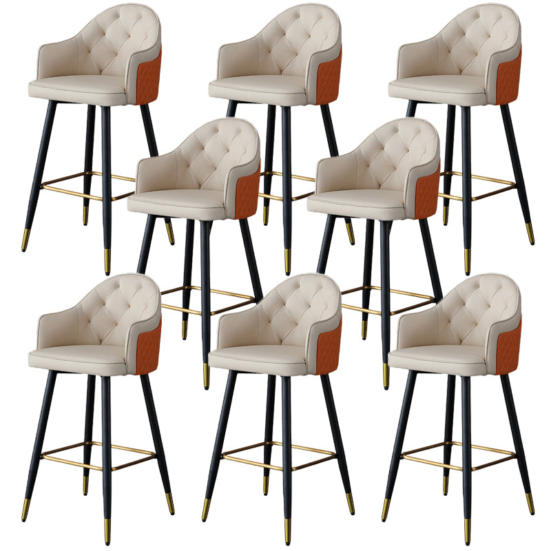 Glam Bar Stool Low Back Upholstered Counter Stool for Bristol