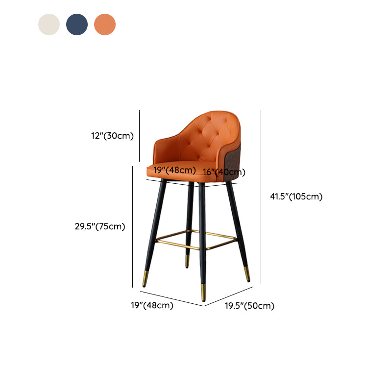 Glam Bar Stool Low Back Upholstered Counter Stool for Bristol
