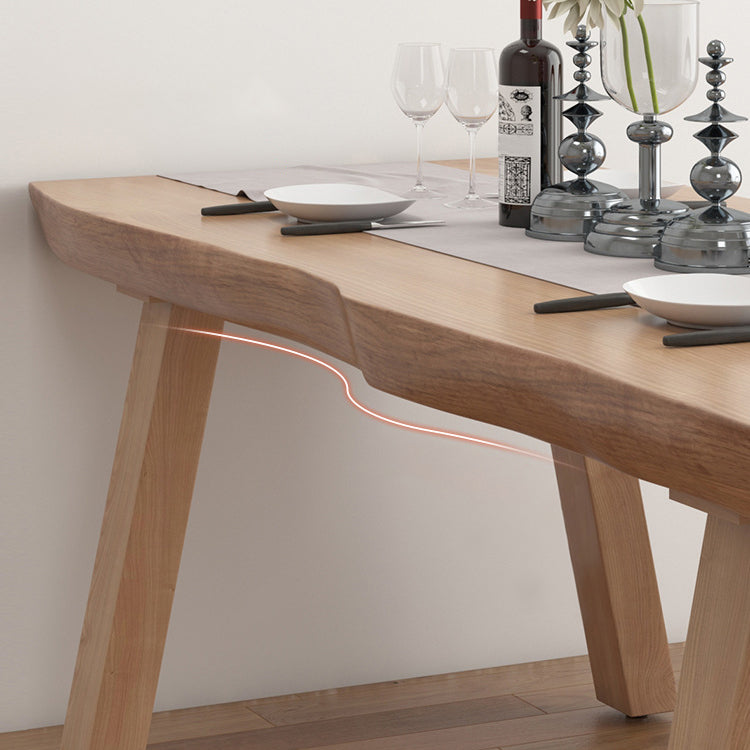 Modern Style Rectangle Dining Table Wood Table with Wood Legs for Home