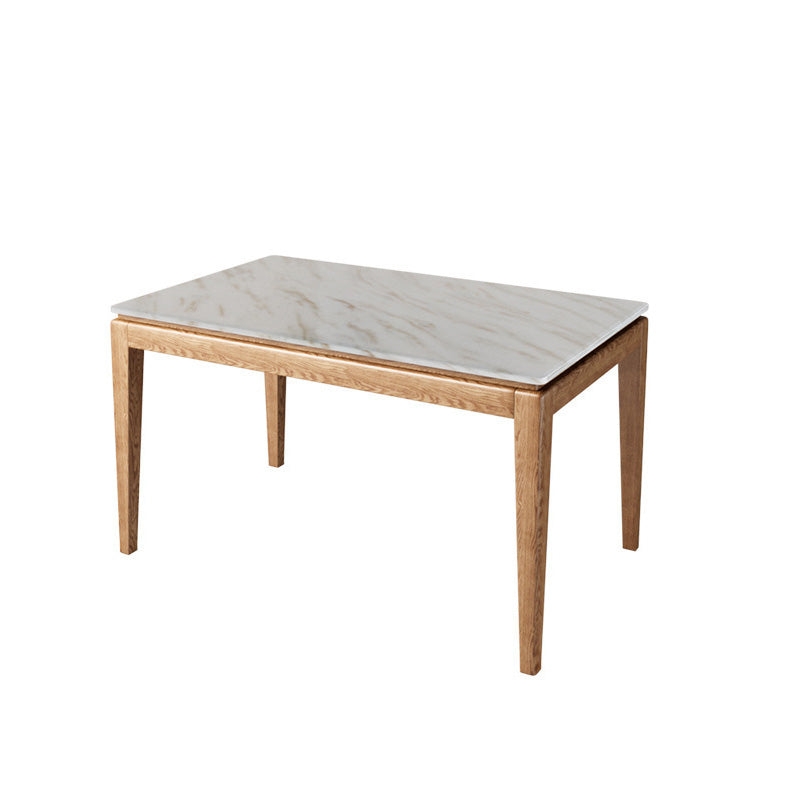 Modern Style Dining Rectangle Table Sintered Stone Dining Table with Wood Legs