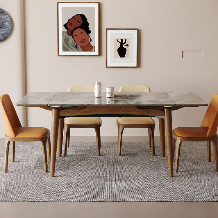 Contemporary Dinette Table Rectangle Stone Dining Room Table for Home