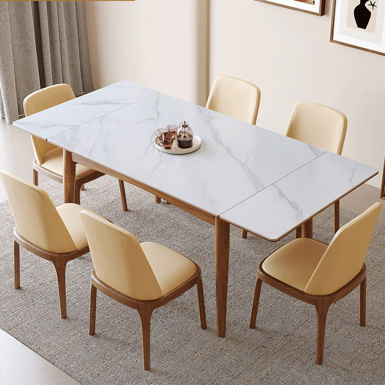 Contemporary Dinette Table Rectangle Stone Dining Room Table for Home