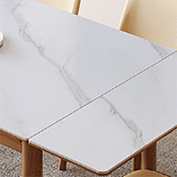 Contemporary Dinette Table Rectangle Stone Dining Room Table for Home