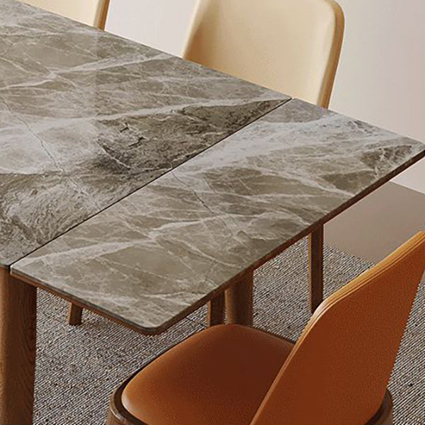 Contemporary Dinette Table Rectangle Stone Dining Room Table for Home