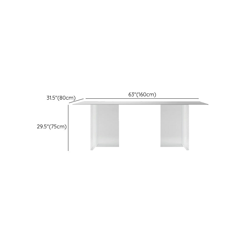 Mid-Century Dinette Table Rectangle Stone Dining Room Table for Home