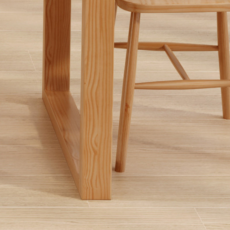Contemporary Dinette Table Rectangle Solid Wood Dining Room Table in Natural