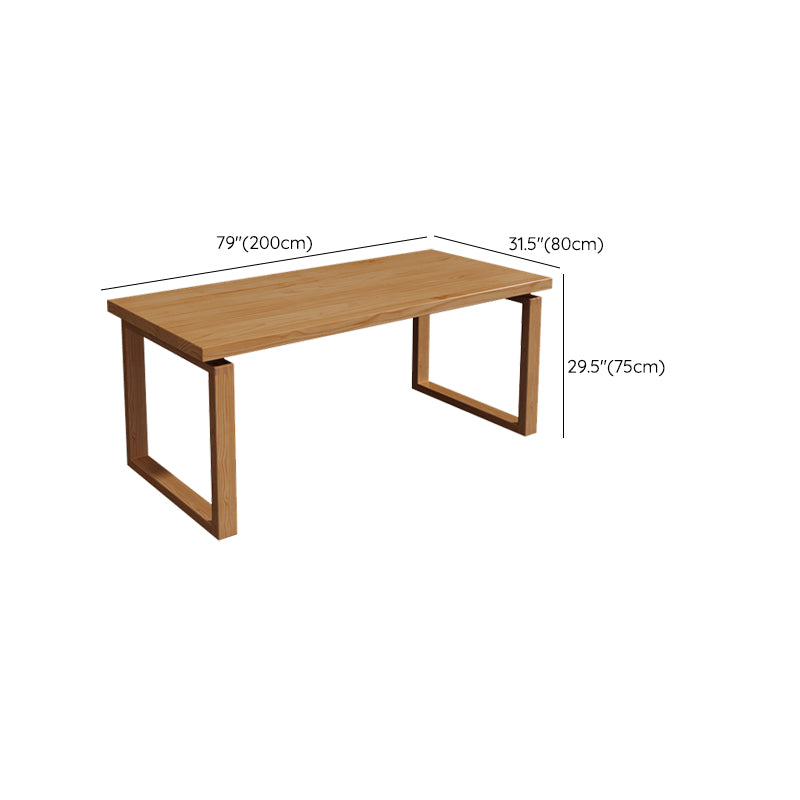 Contemporary Dinette Table Rectangle Solid Wood Dining Room Table in Natural