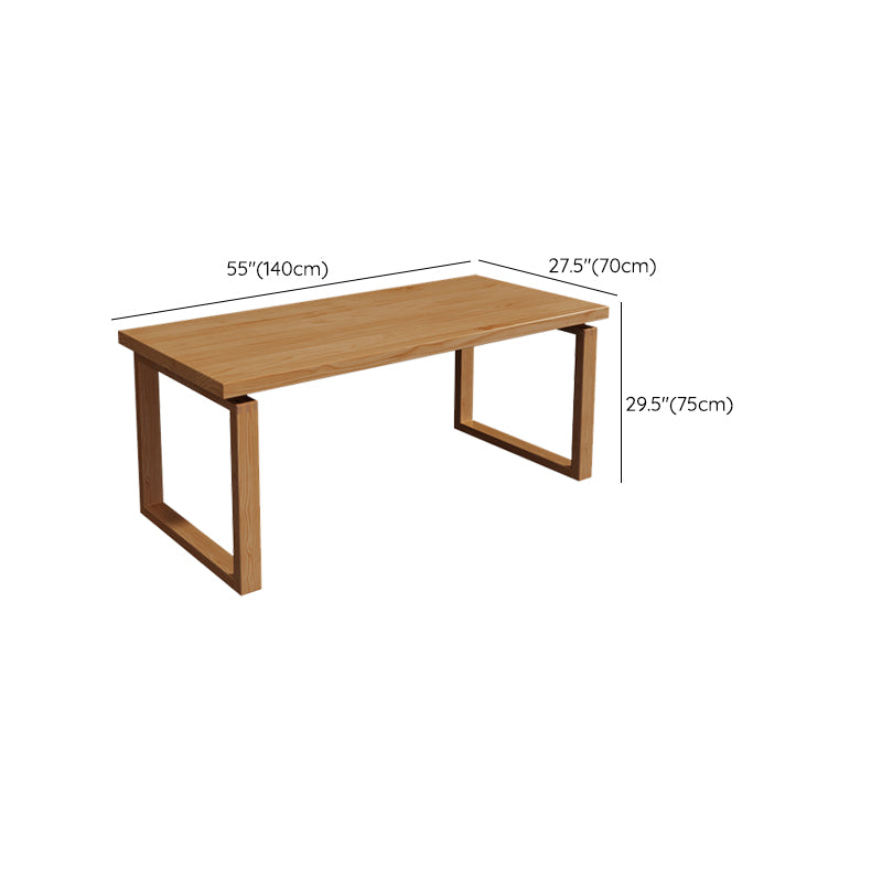 Contemporary Dinette Table Rectangle Solid Wood Dining Room Table in Natural