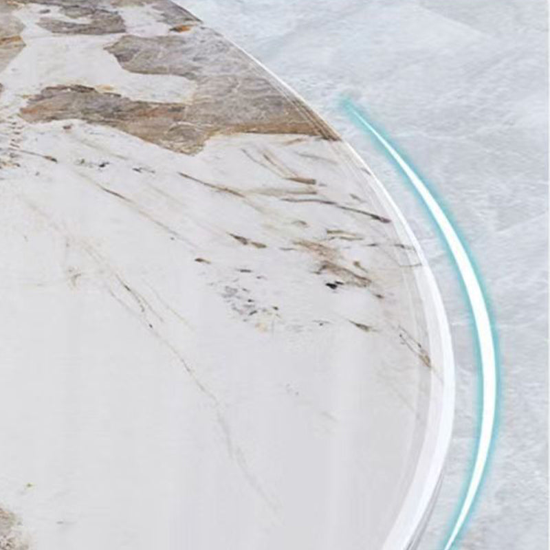 Round Turntable Dining Table Sintered Stone Dining Table for Home