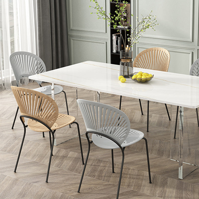 Contemporary Dinette Table Rectangle Stone Dining Table for Dining Room