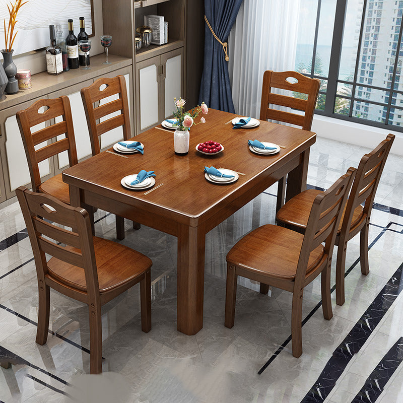 Rubberwood Solid Wood Dining Table Contemporary Dining Table