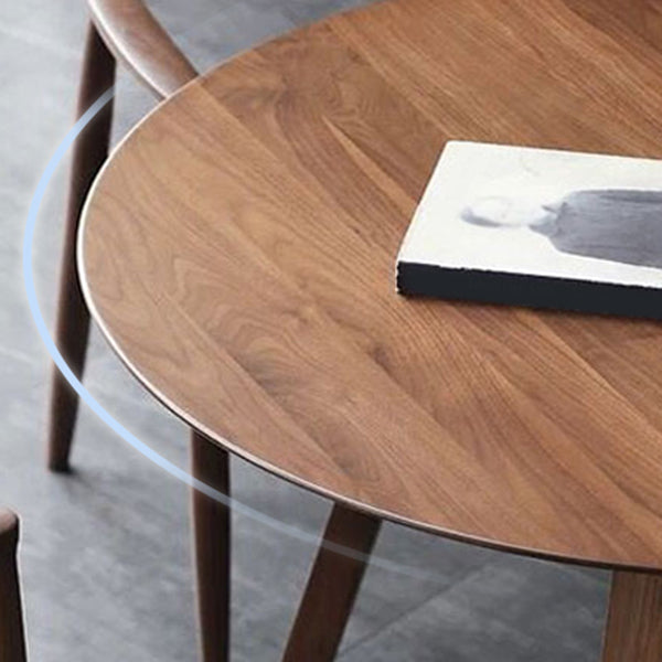 Contemporary 1/2/4 Pieces Furniture Round Solid Wood Dining Set in Brown