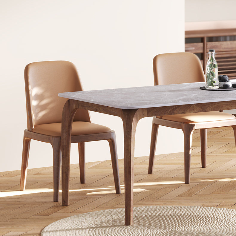 Contemporary Style 1/2/3/4 Pieces Dining Chairs Set Rectangle Stone Furniture in White