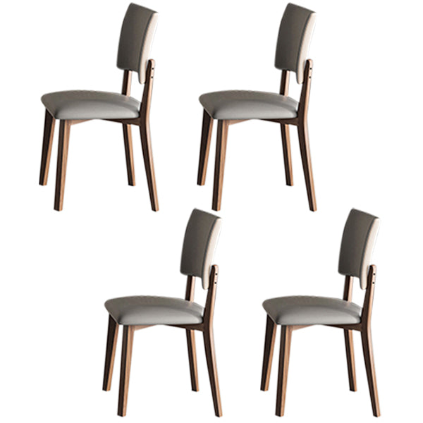 Contemporary Style 1/4/5 Pieces Dining Chairs Set Rectangle Stone Furniture in Gray