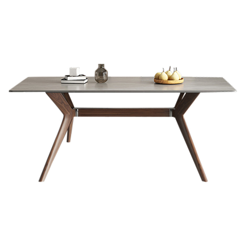 Contemporary Style 1/4/5 Pieces Dining Chairs Set Rectangle Stone Furniture in Gray