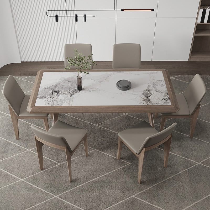 Contemporary Style 1/2/3/5/7 Pieces Dining Chairs Set Rectangle Stone Furniture in White