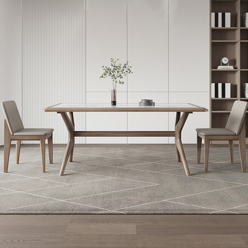 Contemporary Style 1/2/3/5/7 Pieces Dining Chairs Set Rectangle Stone Furniture in White