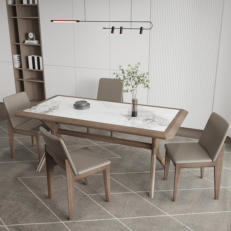 Contemporary Style 1/2/3/5/7 Pieces Dining Chairs Set Rectangle Stone Furniture in White