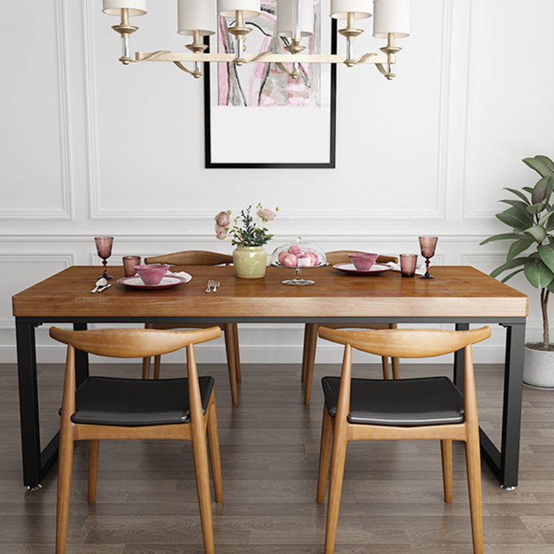 Industrial 1/2/5 Pieces Furniture Solid Wood Rectangle Dining Room Set in Brown