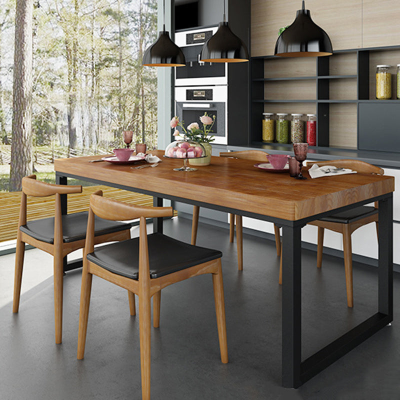 Industrial 1/2/5 Pieces Furniture Solid Wood Rectangle Dining Room Set in Brown