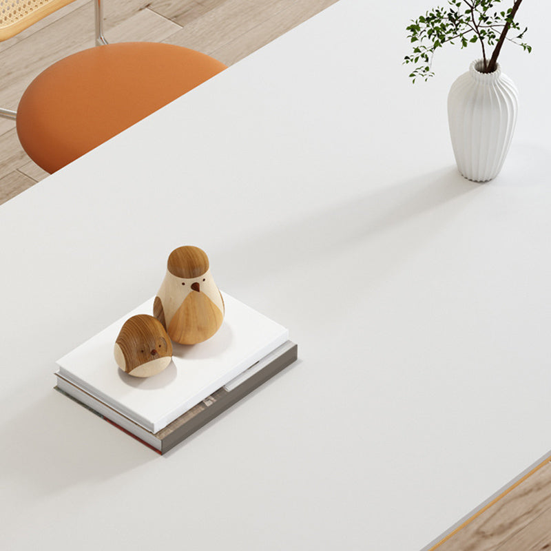 Contemporary 1/2/5/7 Pieces Dining Chairs Set Rectangle Stone Furniture in White