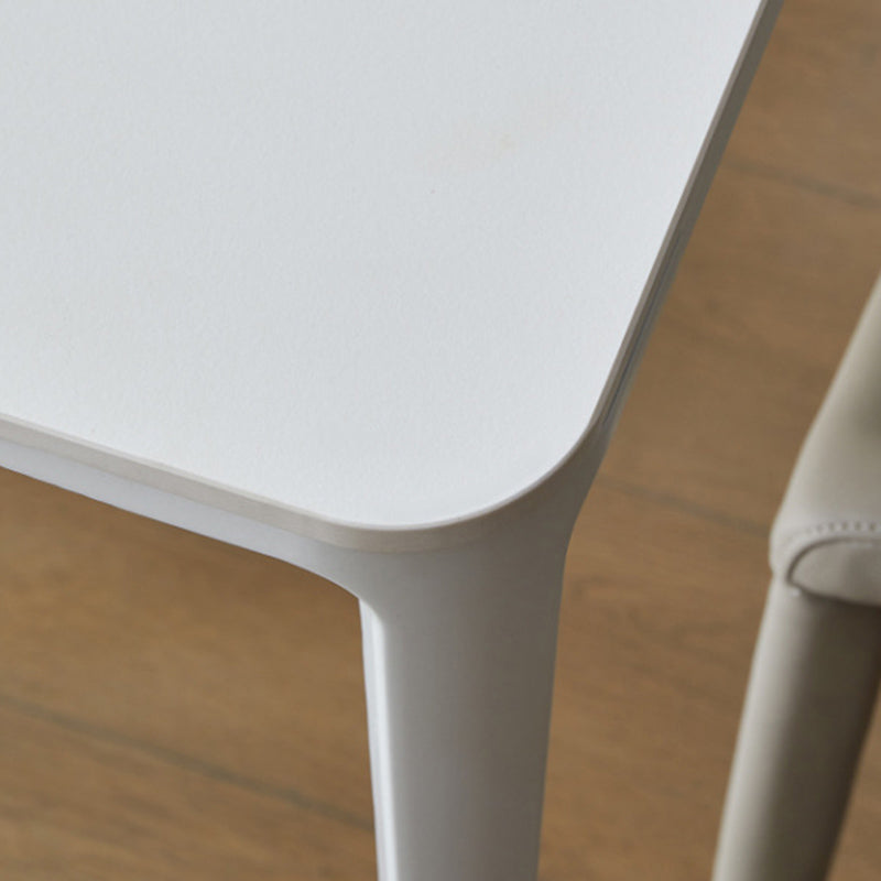 Modern Style 1/2/5/7 Pieces Dining Chairs Set Rectangle Stone Furniture in White