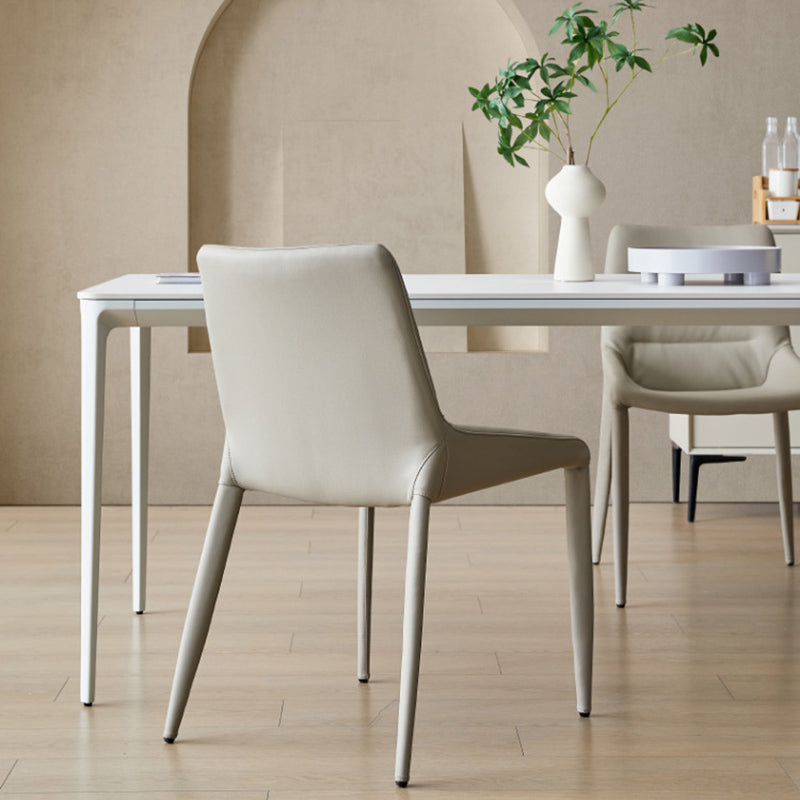 Modern Style 1/2/5/7 Pieces Dining Chairs Set Rectangle Stone Furniture in White