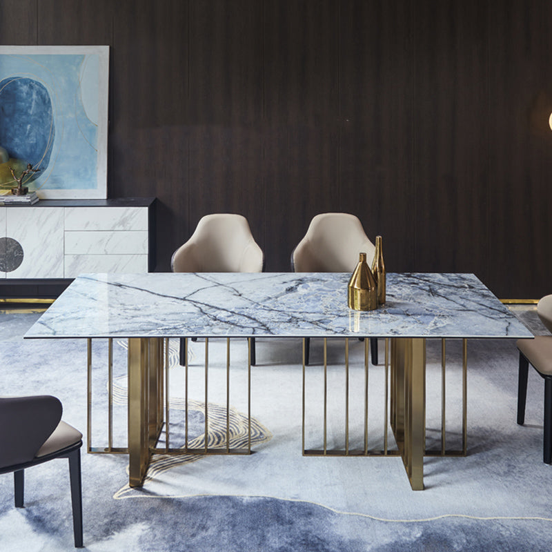 Nordic Style 1/2/5/7 Pieces Dining Chairs Set Rectangle Stone Furniture in Gray