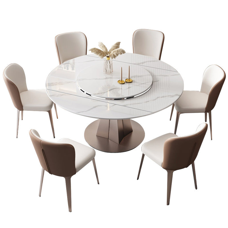 Modern 1/2/5/7 Pieces Dining Set Stone Collapsible Dining Table for Dining Room