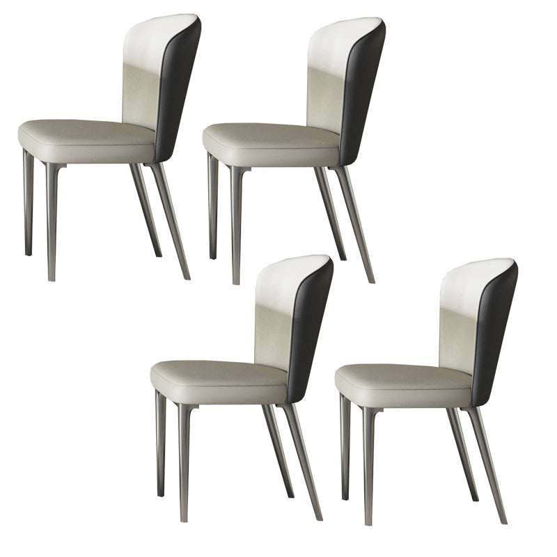 Contemporary Style 1/4/5/7/8 Pieces Dining Chairs Set Rectangle Stone Furniture in White