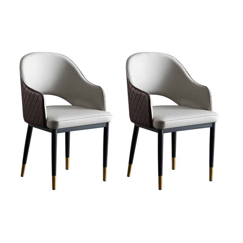Faux Leather Dining Chairs Open Back Dining Side Chair for Home
