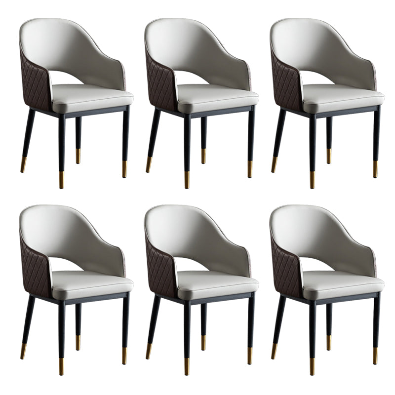 Faux Leather Dining Chairs Open Back Dining Side Chair for Home