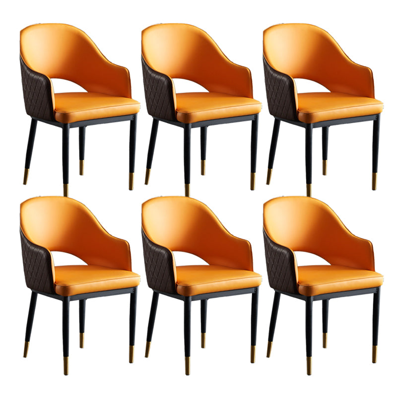 Faux Leather Dining Chairs Open Back Dining Side Chair for Home