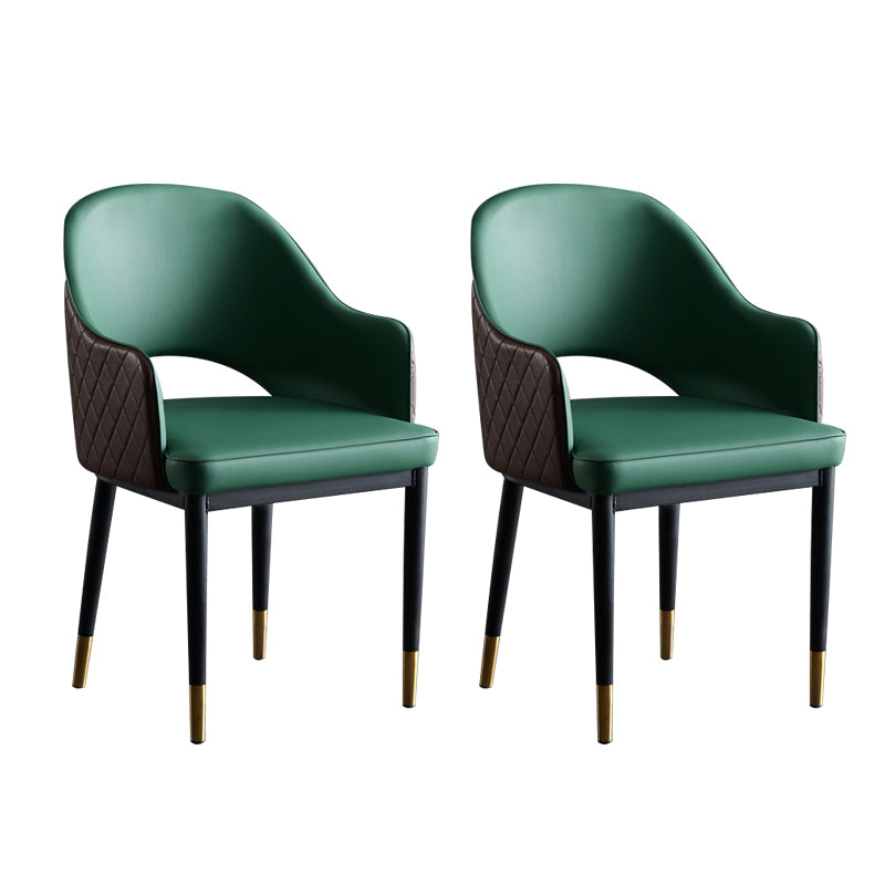 Faux Leather Dining Chairs Open Back Dining Side Chair for Home