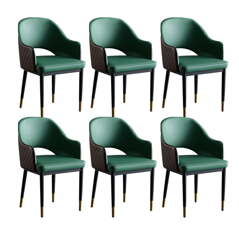 Faux Leather Dining Chairs Open Back Dining Side Chair for Home