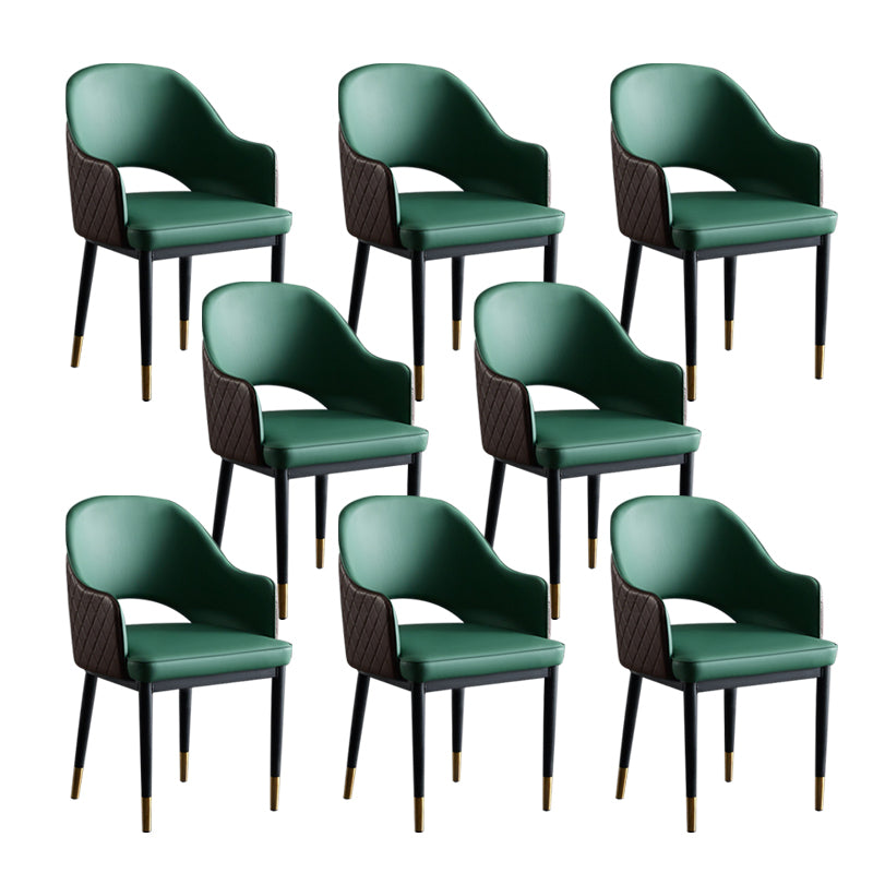 Faux Leather Dining Chairs Open Back Dining Side Chair for Home