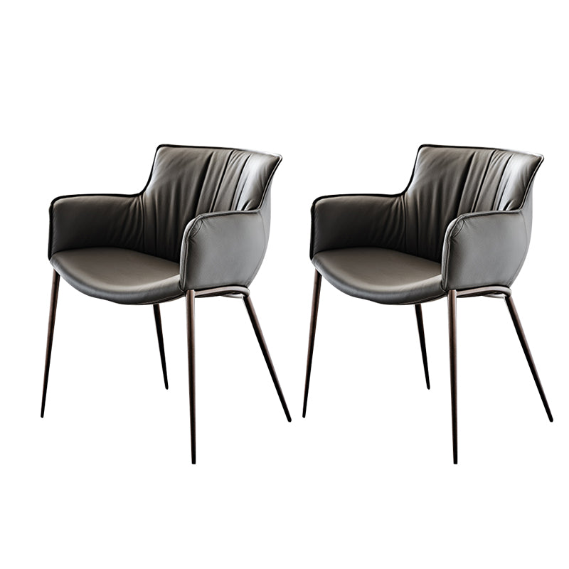 Industrial Arm Chair Metal Solid Back Dining Room Chair for Dining Room