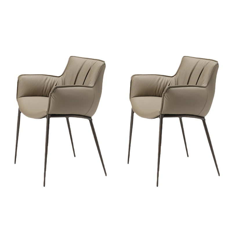 Industrial Arm Chair Metal Solid Back Dining Room Chair for Dining Room