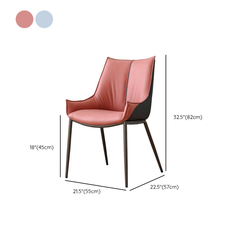 Industrial Arm Chair Metal Solid Back Dining Room Chair for Indoor