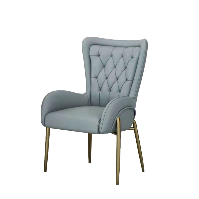 Upholstered Dining Arm Chair High Back Dining Chair with Gold Legs