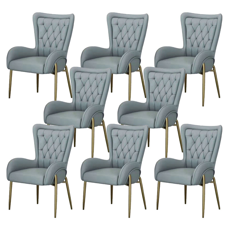 Upholstered Dining Arm Chair High Back Dining Chair with Gold Legs