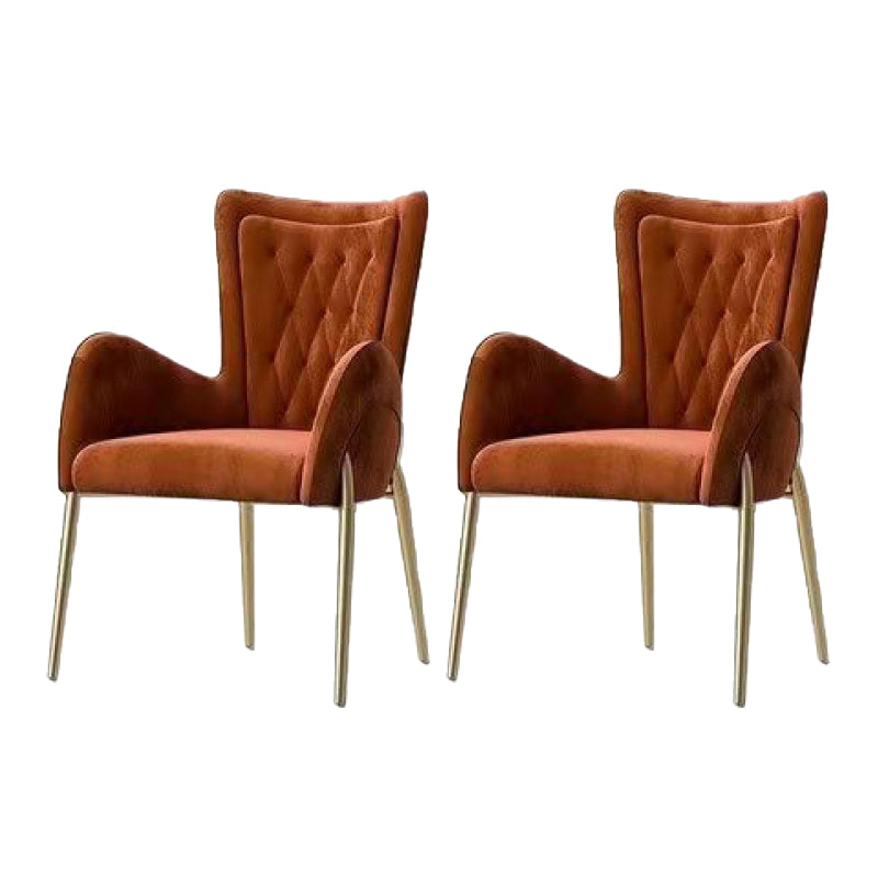 Upholstered Dining Arm Chair High Back Dining Chair with Gold Legs