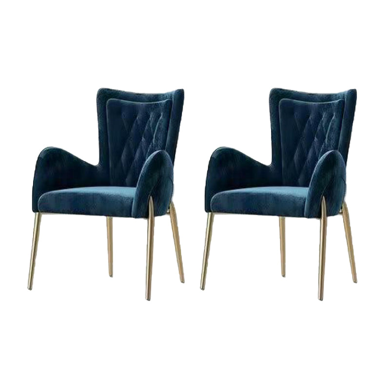 Upholstered Dining Arm Chair High Back Dining Chair with Gold Legs