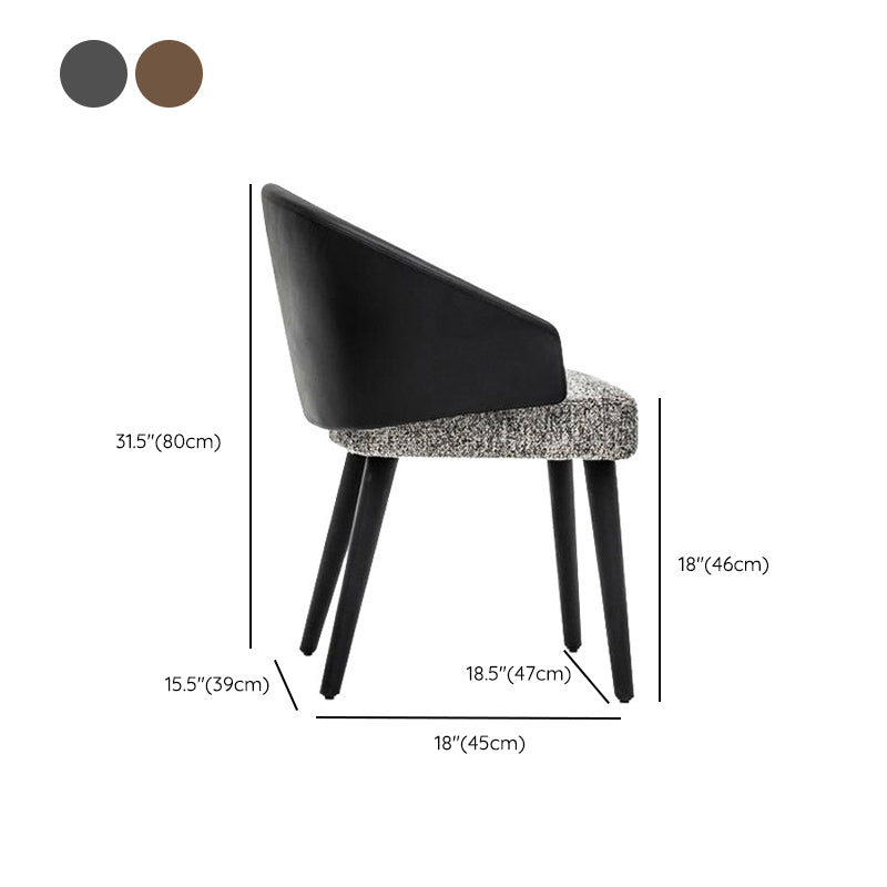 Industrial Arm Chair Metal Solid Back Dining Room Chair for Home