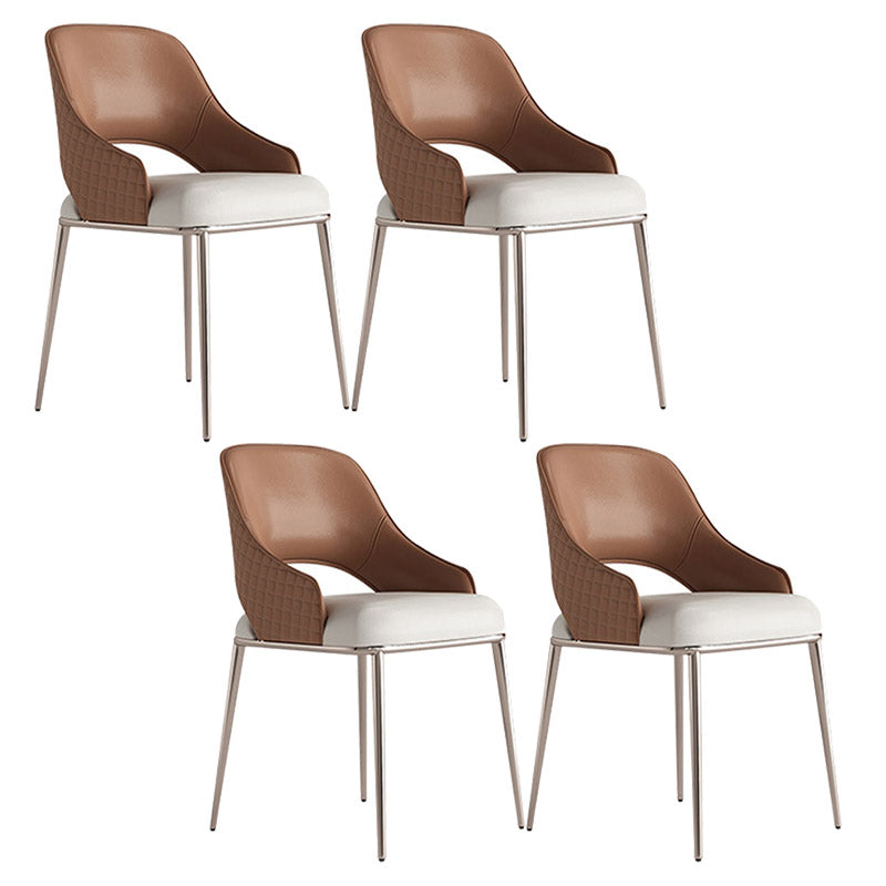 Contemporary Arm Chair Metal Open Back Dining Room Chair for Home