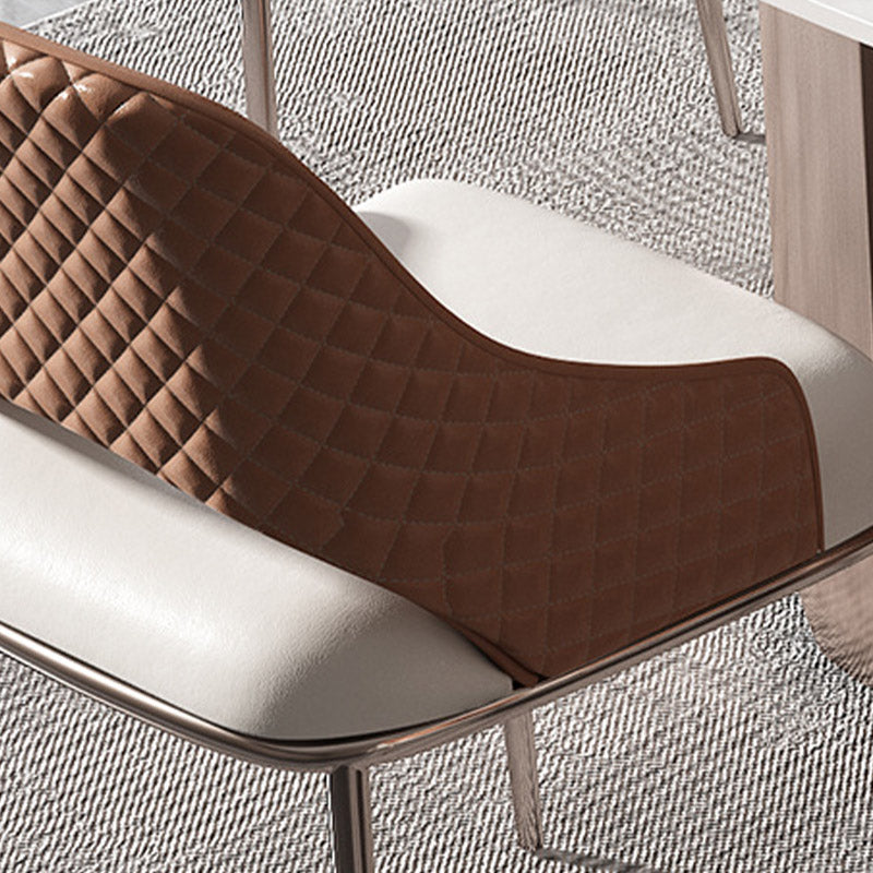 Contemporary Arm Chair Metal Open Back Dining Room Chair for Home